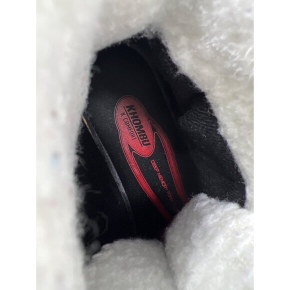 Khombu Black Quilted Lace-Up Winter Boots Size 9 Shearling Lining Side Zipper Cl - Picture 9 of 10